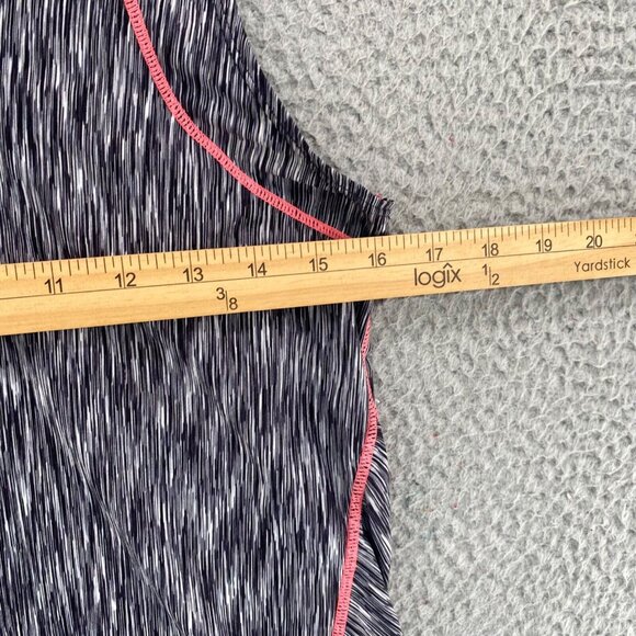 Athleta Top Womens Medium Gray Streak Tank Stretch Contrast Stitch Active Gym - Picture 9 of 11
